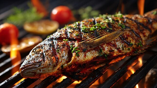 Grilled snapper with restrained herb placement