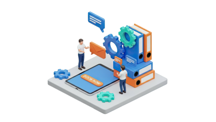 Business Workflow and Digital Booking Illustration