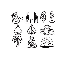 Diverse Collection of Spiritual and Cultural Icons from Southeast Asia