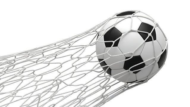 Three dimensional soccer ball isolated on transparent background