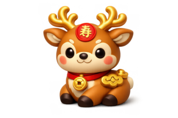 Charming prosperous deer icon for festive celebrations and joyful designs