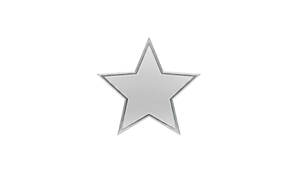 Silver Star Isolated on White Background
