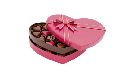 Heart-shaped chocolate box with ribbon