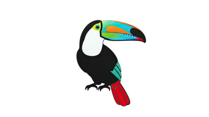 Stylized Toucan with Vibrant Beak