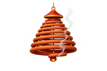 Elegant incense coil icon with soothing aroma and spiraling smoke for tranquil designs