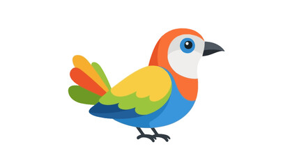 Obraz premium Colorful Cute Bird Illustration with Simple Shapes Representing Nature, Freedom, and Cheerful Wildlife Design