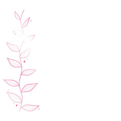 pink background with leaves