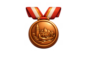 Venice bronze medal design featuring iconic cityscape and architecture