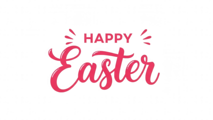 Happy Easter Greeting Card with Pink Text on Black Background