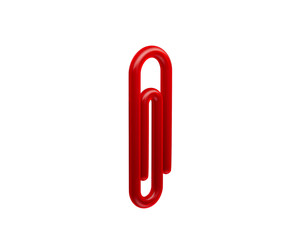 Obraz premium Vibrant red paper clip, 3D rendered with glossy finish, for organizing documents. 3d illustration