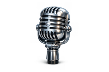 Vintage cartoon microphone icon for music and audio design projects