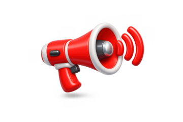 Vibrant cartoon megaphone icon for communication design and marketing graphics