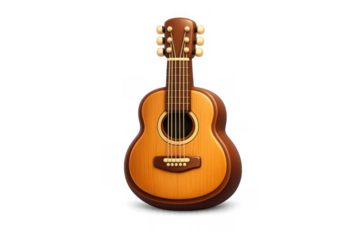 Simple acoustic guitar icon for music design and composition projects