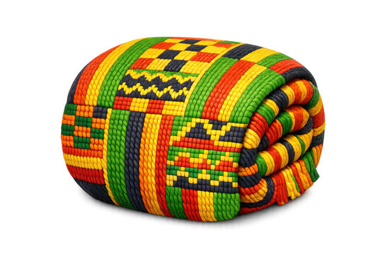 Vibrant kente cloth icon representing african textile art and cultural tradition