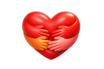 Heart of unity embracing diversity with hands together symbolizing love and community bonds