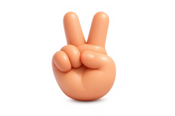 Vibrant 3d peace sign icon for minimalist design projects and communication layouts