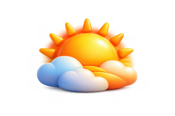 Rising sun with clouds symbolizing hope and new beginnings