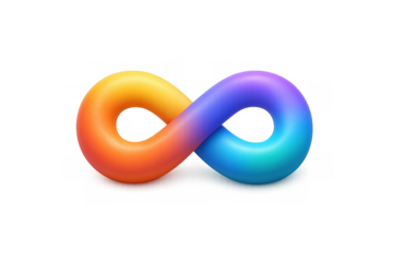 Vibrant eternal infinity symbol with gradient colors for design and decoration