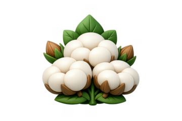 Cartoon cotton plant icon for simple design and composition projects