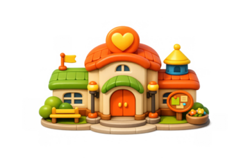 Vibrant community center icon for design and decoration projects