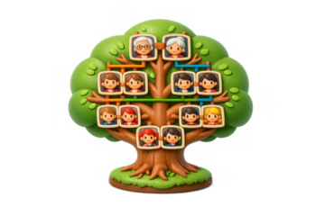 Family tree icon illustration for genealogy and ancestry projects