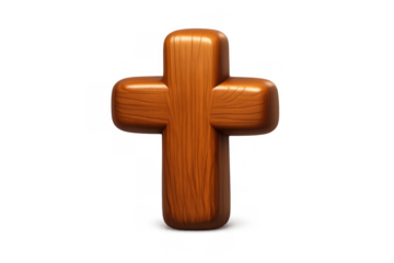 Wooden spiritual cross icon design for religious theme and inspirational decor