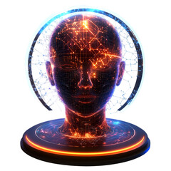 AI Crypto Advisor Interface with Blank Screen Financial Technology Dashboard transparent background