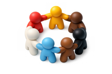 Unity and diversity circle in minimalist design illustration for inclusive projects