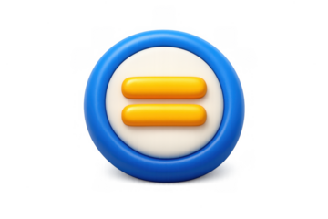 Equality icon in blue and yellow tones for social justice concepts or graphic design