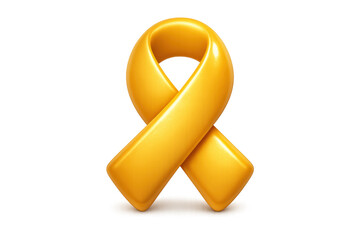 Gold ribbon for cancer awareness and support concept design