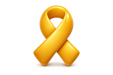 Gold ribbon for cancer awareness and support concept design