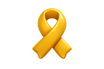 Elegant gold ribbon icon for awareness campaigns or celebratory designs