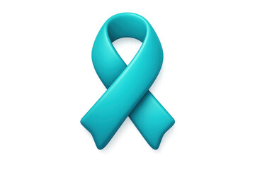 Teal ribbon icon for awareness and support campaigns