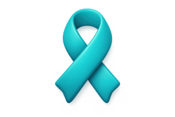 Teal ribbon icon for awareness and support campaigns