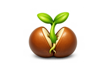 Seed sprouting potential with growing plant illustration for nature and growth concepts