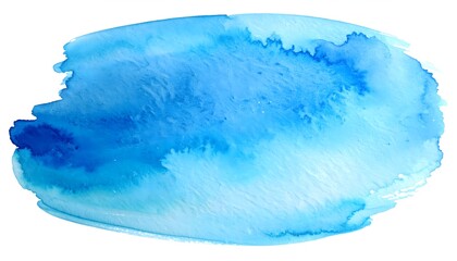 Minimal light sky-blue watercolor paint swatch shape, soft feathered edges