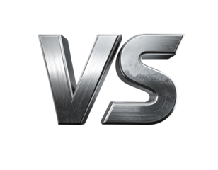Metallic 3d VS versus emblem banner isolated on transparent background PNG  