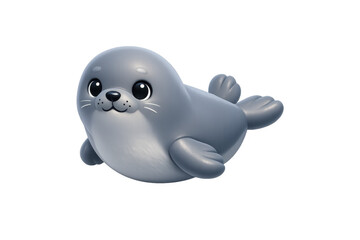 Fototapeta premium Charming arctic seal icon for kids' winter design and wildlife illustrations