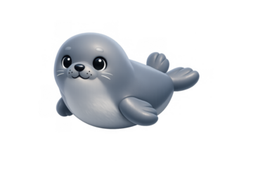 Charming arctic seal icon for kids' winter design and wildlife illustrations