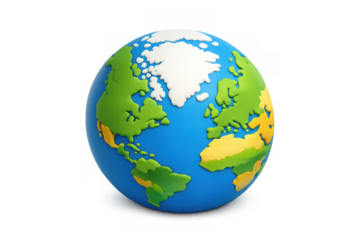 Arctic globe icon illustration with simplified earth design for educational and environmental concepts