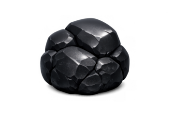 Cartoon coal icon illustration for energy and resource concepts