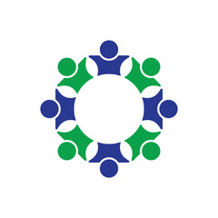 rotating successful people community logo design