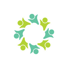 rotating successful people community logo design