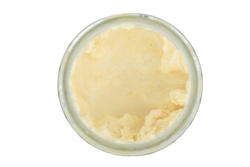 the homemade horseradish sauce in the jar