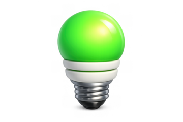 Eco friendly led light bulb icon for green energy and sustainability themes