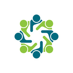 rotating successful people community logo design