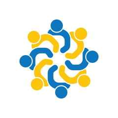 rotating successful people community logo design