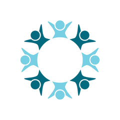 rotating successful people community logo design