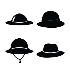 A collection of various hat style silhouettes for fashion, travel, and outdoor design