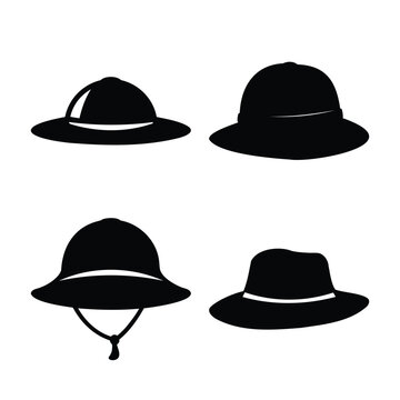 A collection of various hat style silhouettes for fashion, travel, and outdoor design